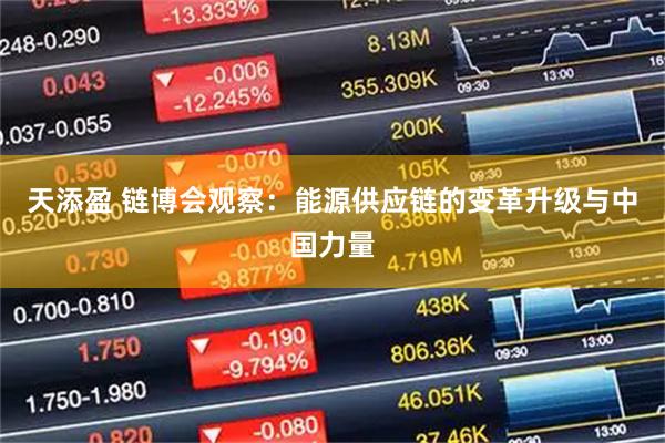 天添盈 链博会观察：能源供应链的变革升级与中国力量
