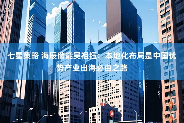 七星策略 海辰储能吴祖钰：本地化布局是中国优势产业出海必由之路